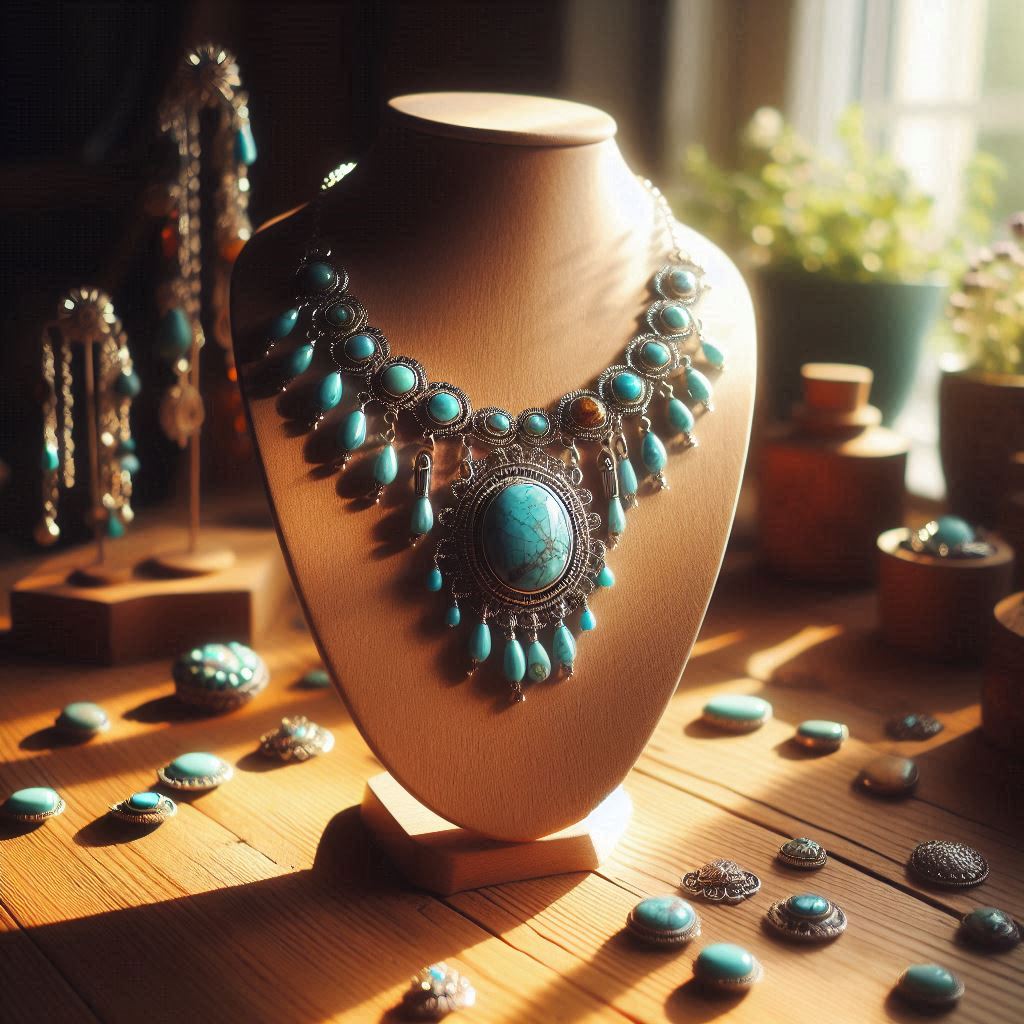 A beautiful necklace with intricate designs and sparkling gemstones. - Et vakkert halskjede med intrikate design og glitrende edelstener.