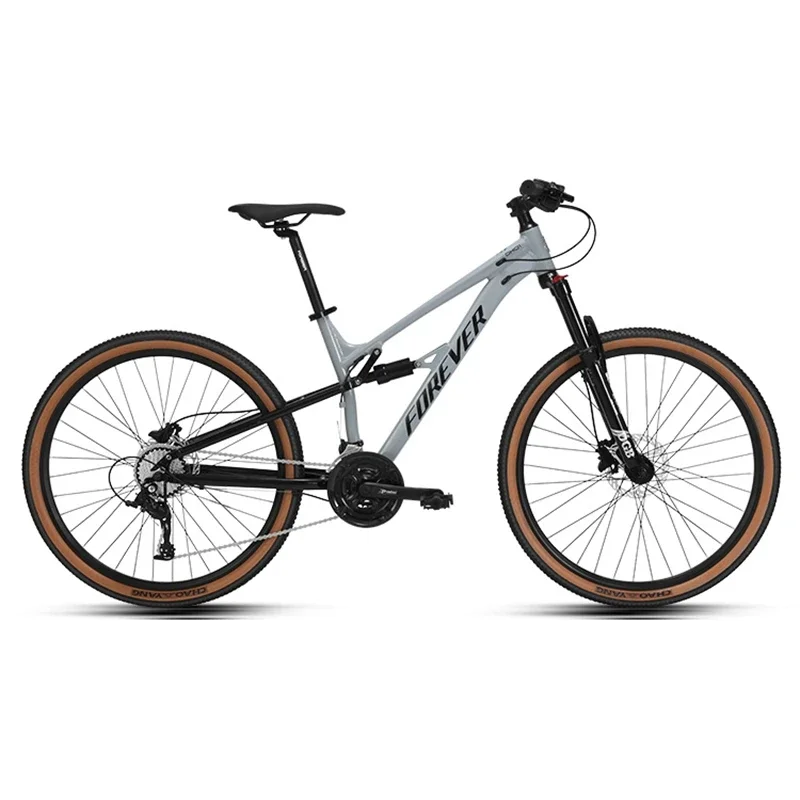 27.5 inch mtb Softail mountain bike Full Suspension 27/30 speed Cross Country bicycle Oil disc brake Downhill bicicleta Youth - Color : cement gray black - Size : 27.5 inch - Number of speeds : 30 Speed Oil dish