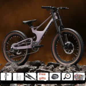 Children Bike - 22 Inch DH Soft Tail Mountain Bike High Damping Fork Magnesium Alloy MTB Road Bicycle for Children - Color : black - Size : 22 Inch - Number of speeds : 7 Speeds